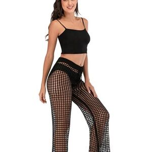 Women's Black Mesh Pants